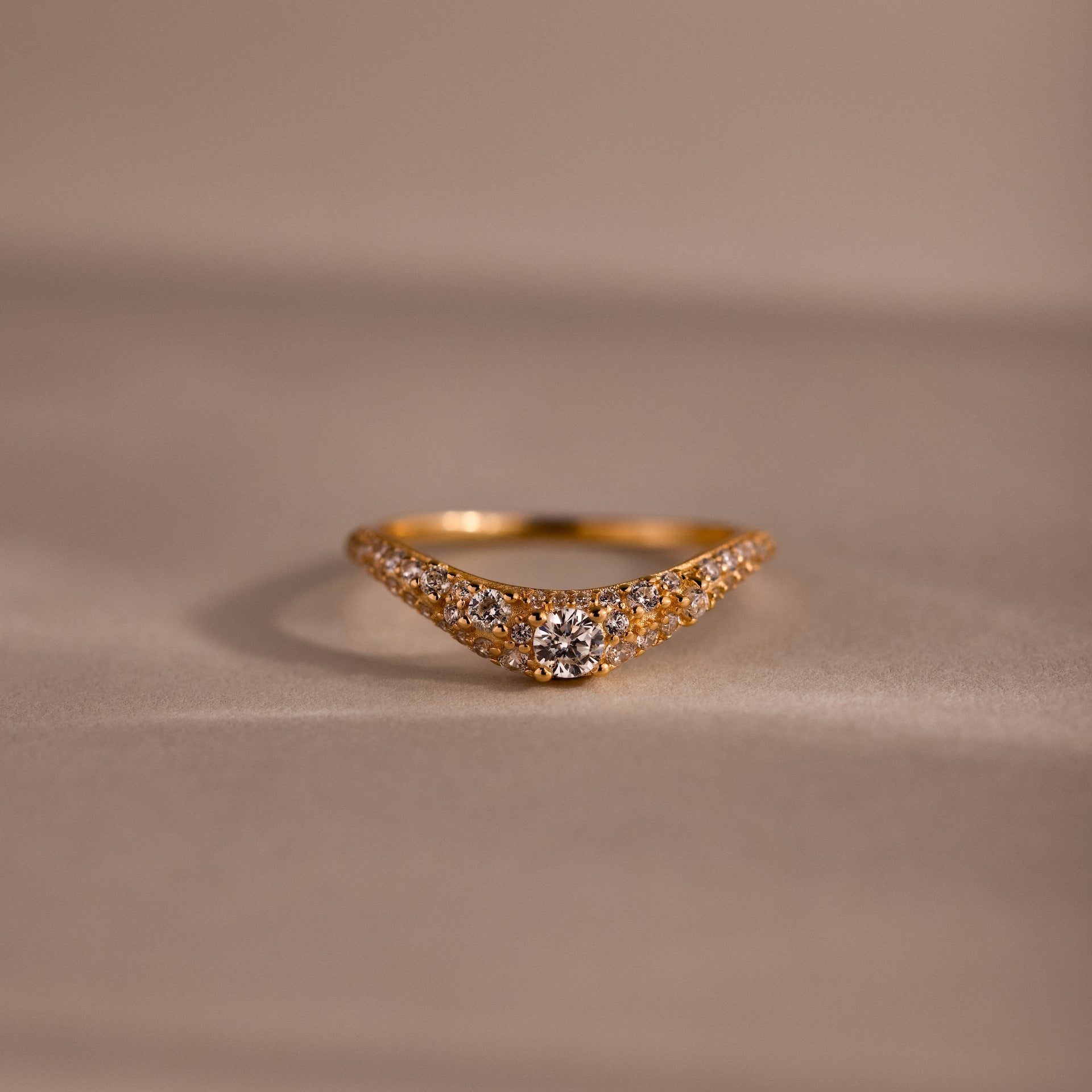 Pave  Curve Ring
